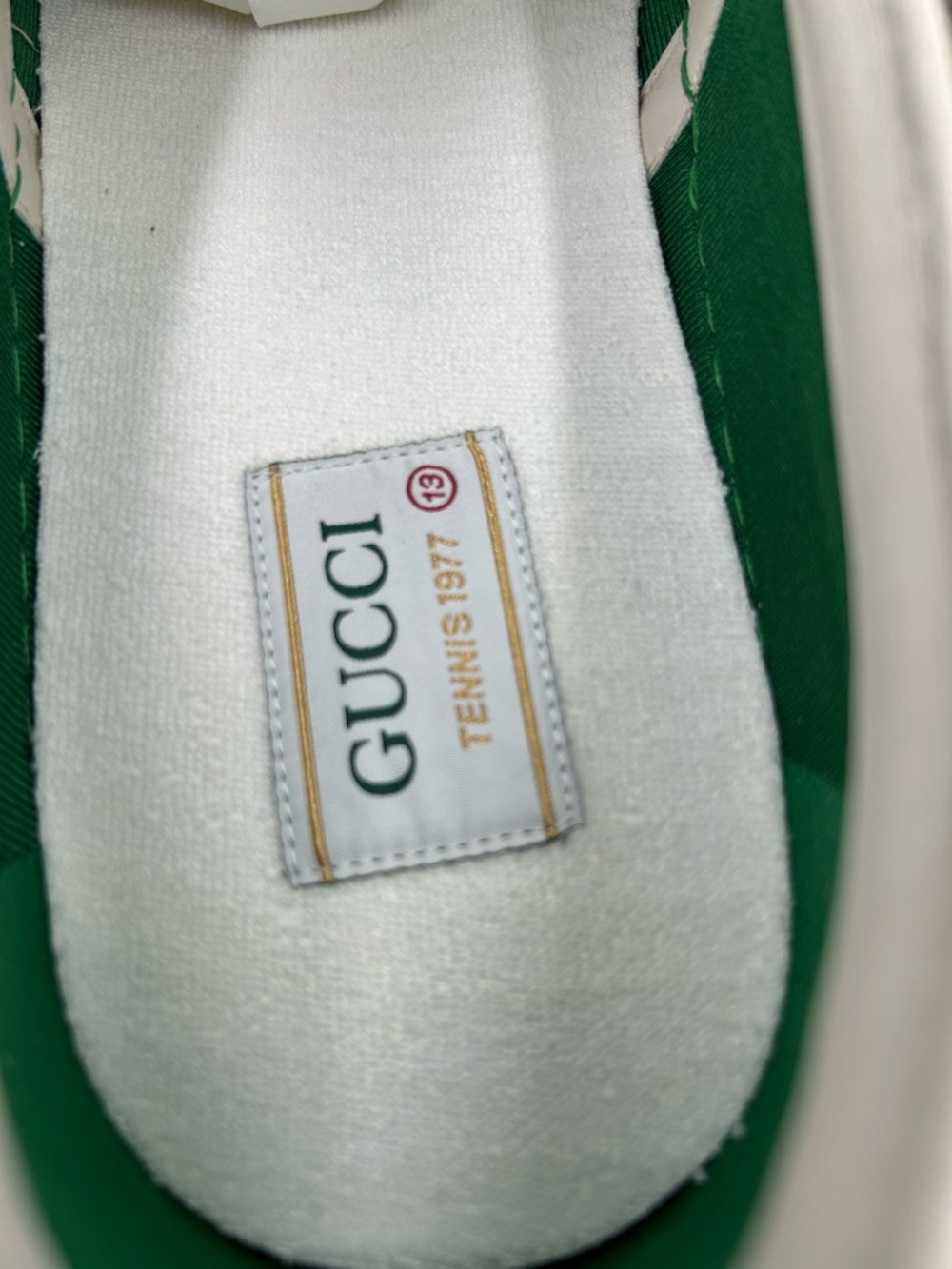 Men's Gucci tennis 1977 slip on sneakers GG canvas size 13 made in Italy - Picture 8 of 10